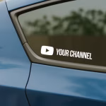 Custom YouTube channel vinyl decal with personalized username and logo YouTube sticker for cars, laptops, windows, and creators