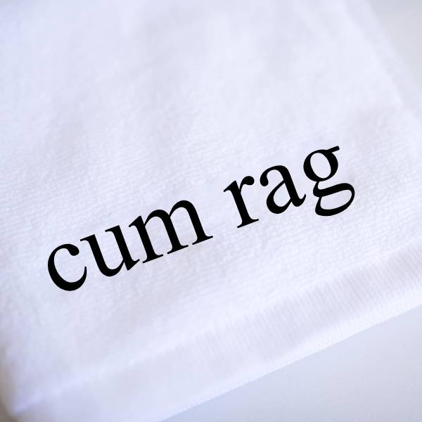Closeup image of cum rag gag gift towel