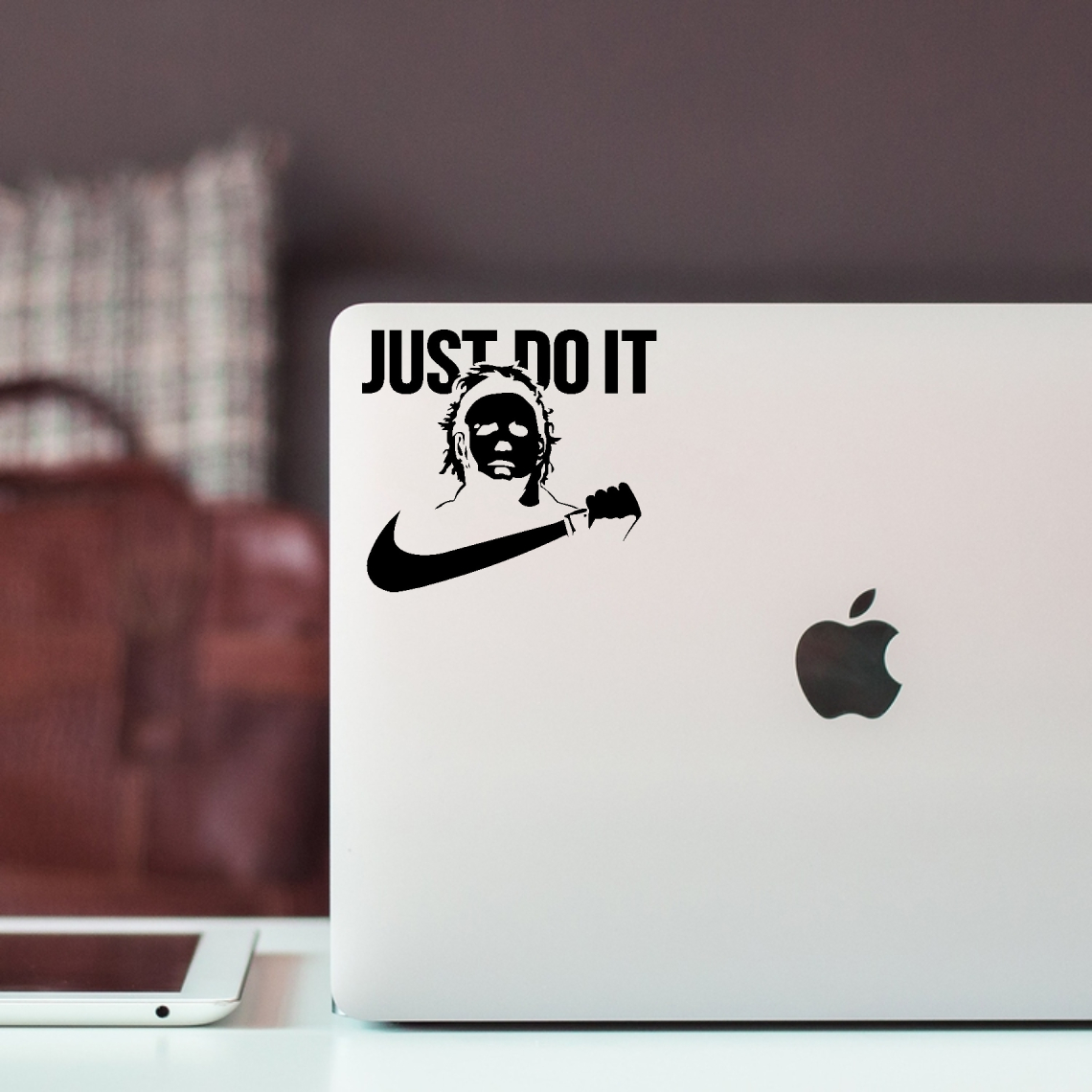 Just do it halloween funny decal on laptop
