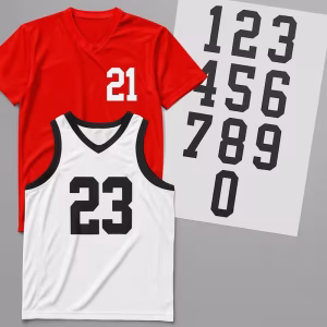 DTF Transfer Numbers which are perfect for jerseys and team uniforms.