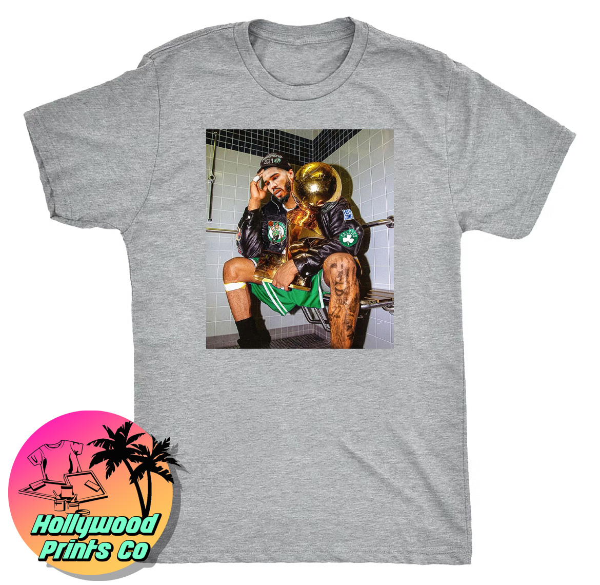 Jayson tatum kobe bryant pose t-shirt gray