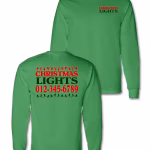 Christmas Lights Installation Long Sleeve | Company Long Sleeve for the Holidays custom printed by Hollywood Prints