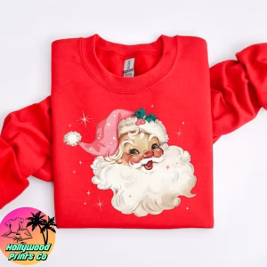 Pink Retro Santa Claus Sweater | Vintage Cheer for the Season!